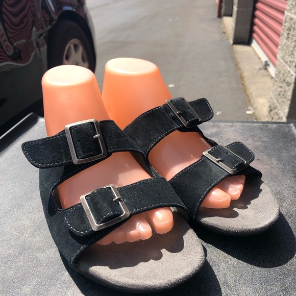 J-41 Adventure On Pingree Women's Black Slides Double Strap Sandals Size 9M - Picture 3 of 13